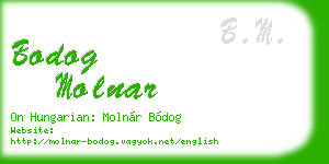 bodog molnar business card